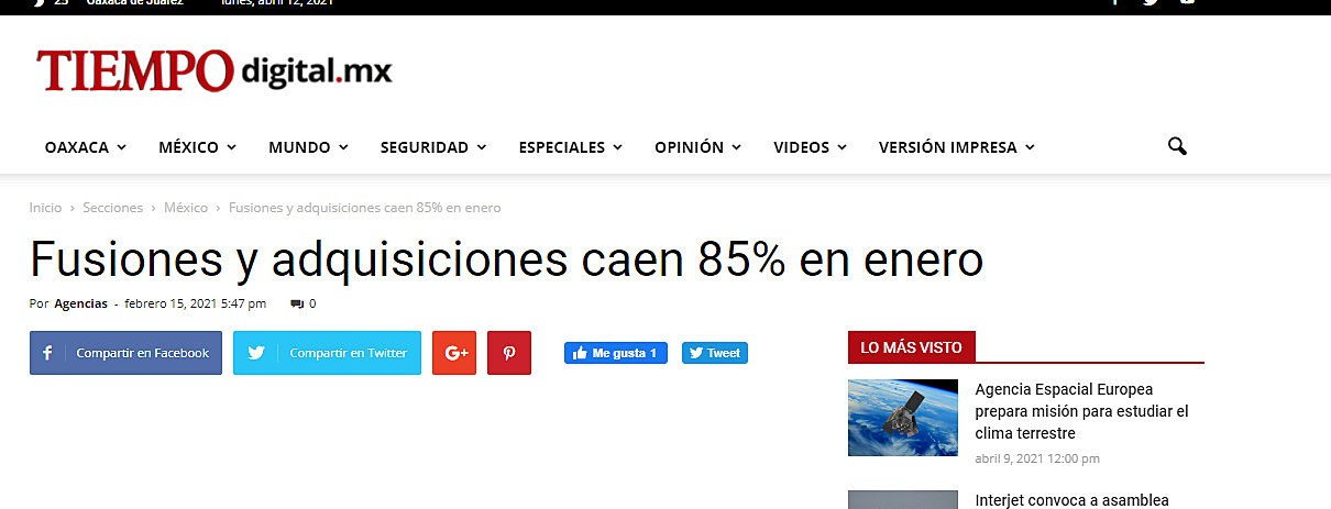 Fusiones y adquisiciones caen 85% en enero